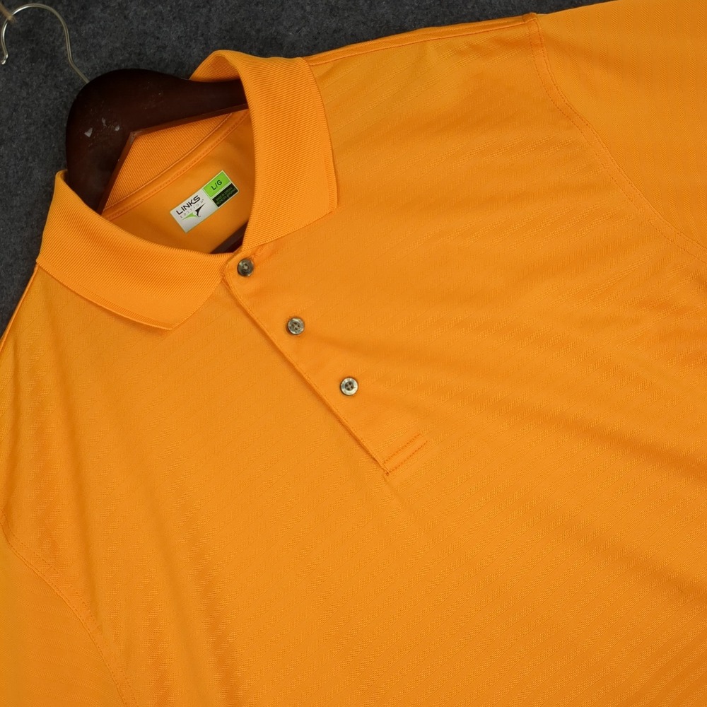 Links Edition Golf Polo‎ Shirt Orange Short Sleeve Mens Size L G